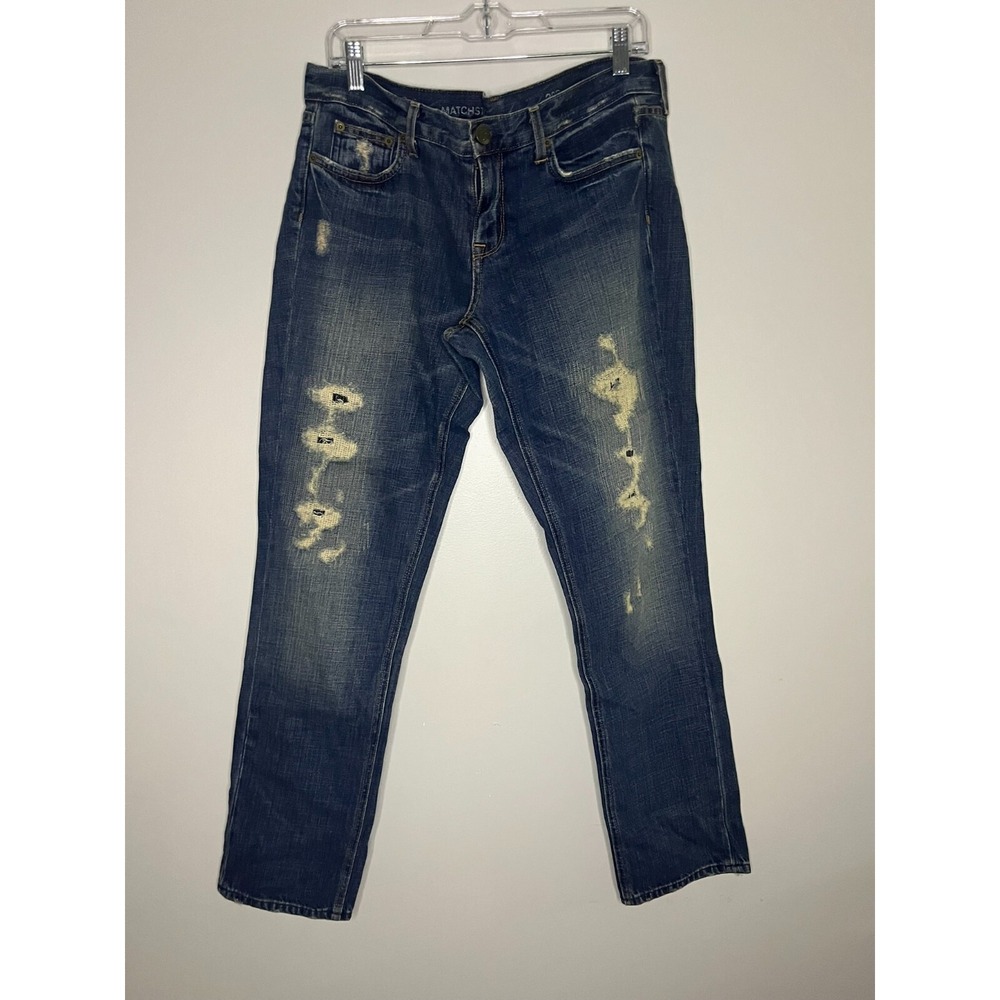 J.Crew Blue Vintage Matchstick Straight Leg Jeans Distressed Women's Size 30S